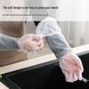 Extra Long Thick Disposable Gloves with Elastic Cuff - Transparent Food Grade for Kitchen, Dishwashing, Laundry, Non-Slip Housework.