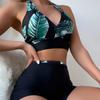 Femmes Sexy feuilles imprimé Bikini 2024 maillot de bain Push Up femmes femme été Bikini ensemble brésilien Biquini maillots de bain maillot de bain