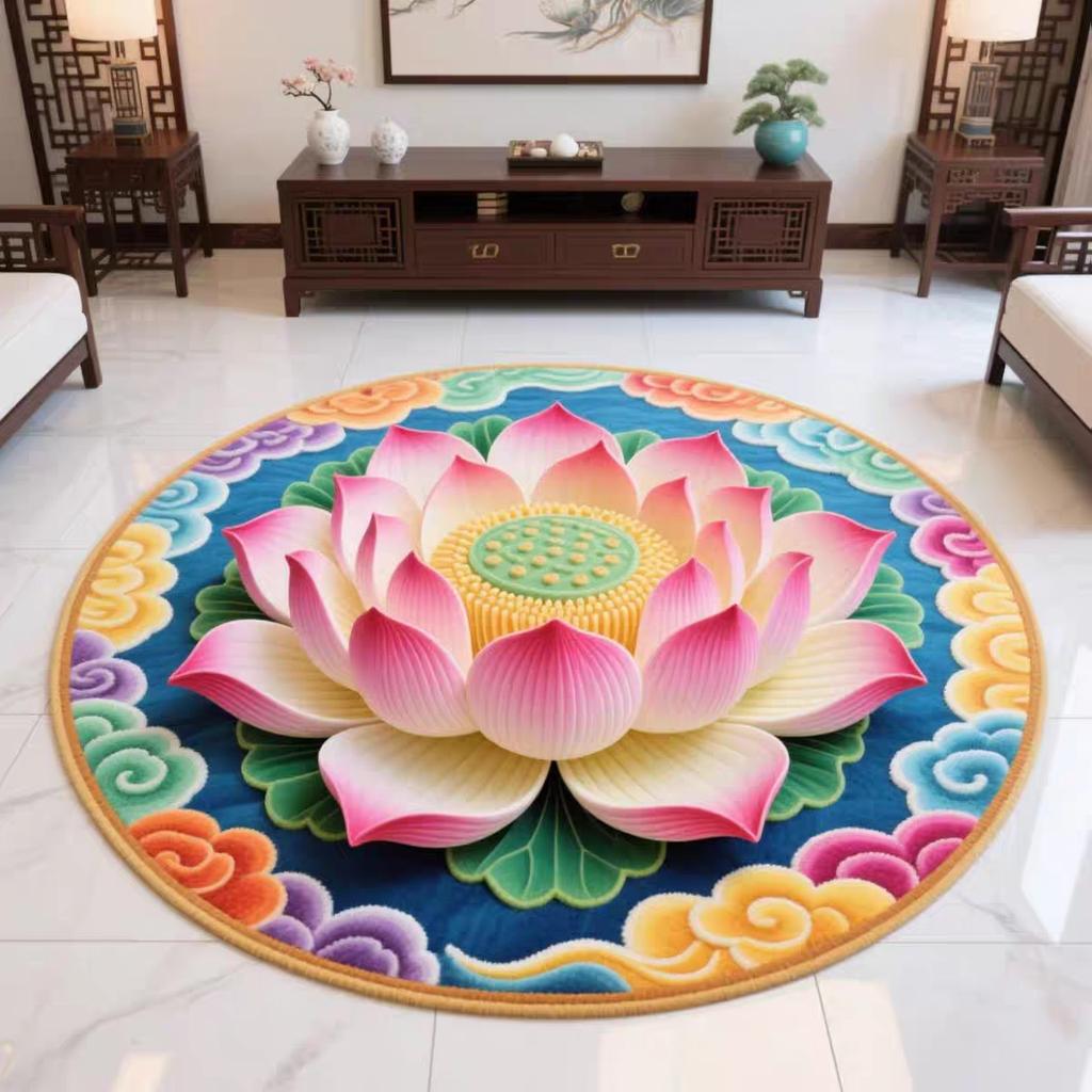 Chinese Lotus Carpet Home Mat Temple Kneeling Worship Lotus Living Room Meditation Mat Living Room