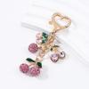 1pc Lovely Rhinestone Cherry Enamel Alloy Fruit Series Bag Charms  For Girls Handmade Good Gift Jewelry Bag Charm