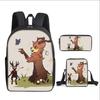 Classic 99 days in the forest 3D Printed 3pcs/Set pupil School Bags Laptop Daypack Backpack Inclined shoulder bag Pencil Case