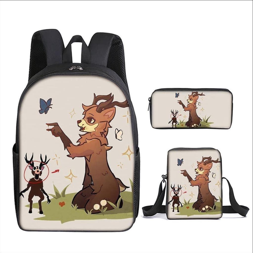 Classic 99 days in the forest 3D Printed 3pcs/Set pupil School Bags Laptop Daypack Backpack Inclined shoulder bag Pencil Case