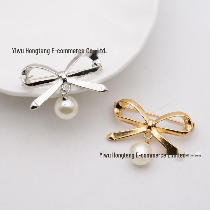 

Корейская жемчужная брошь: Элегантная брошь-бабочка из сплава для лацкана и аксессуар-пряжка для шарфа для женщин золотой