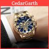 Montre Homme Quartz avec Cadran Bleu et Bracelet en Acier Inoxydable pour Port Décontracté