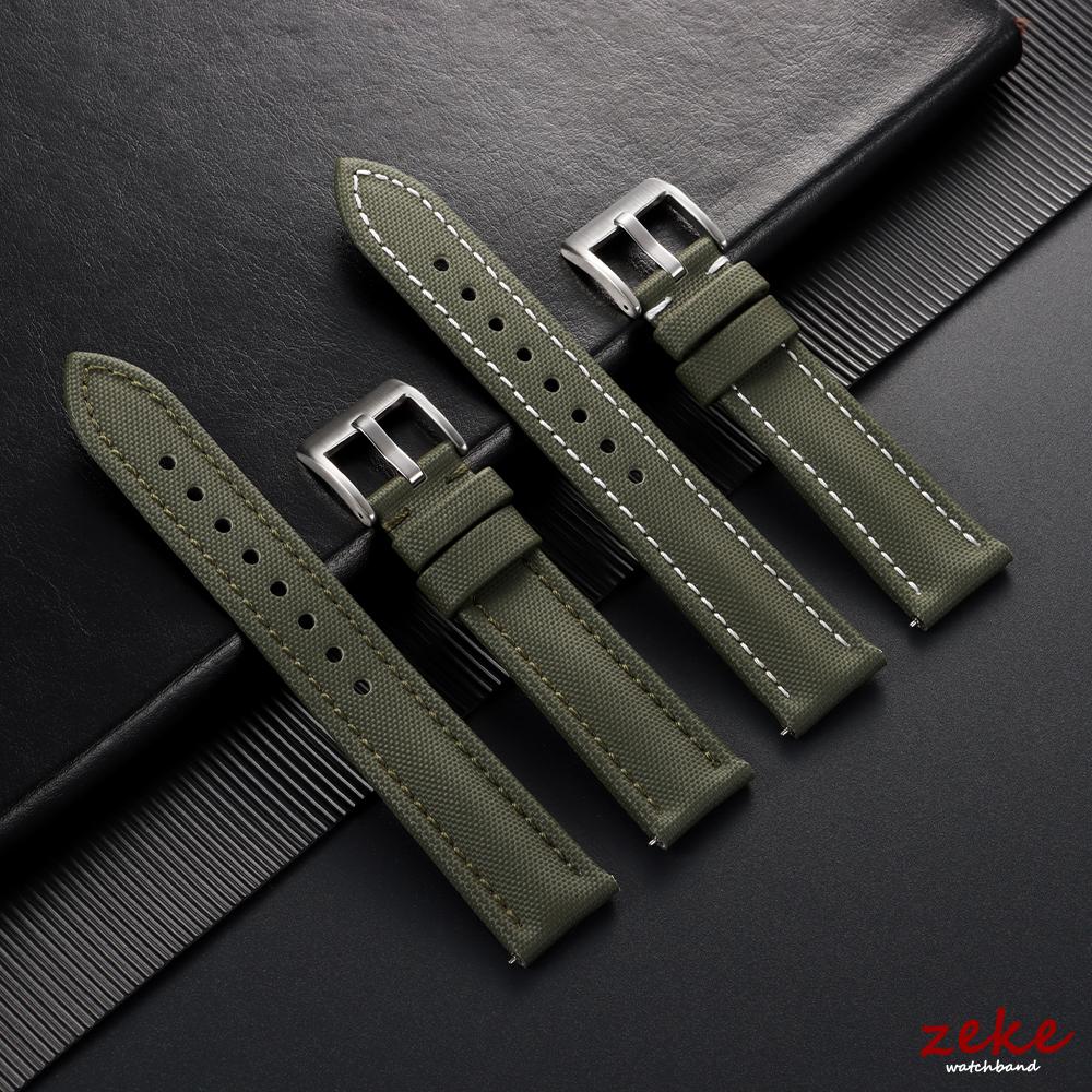 Nylon Canvas Watch Strap 18/19/20/21/22mm for Omega for Blancpain Sailcloth Waterproof Band Quick Release Leather Wrist Bracelet