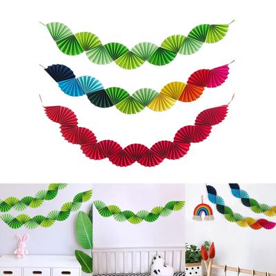 Origami Fan Flag Decoration Spring Summer Theme Party Floral Ribbons Bride To Be Rustic Wedding Welcome Party Decor