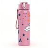 1PC Space Flight Rocket Planet Pattern 750ml Color Plastic Sports Water Bottle Leakproof Flip Straw Lid Suitable for Sports Office Home Use