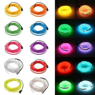 1Pcs LED Neon Glow EL Wire Cable DIY Costumes LED Strip Tape Durable Car Light Decoration