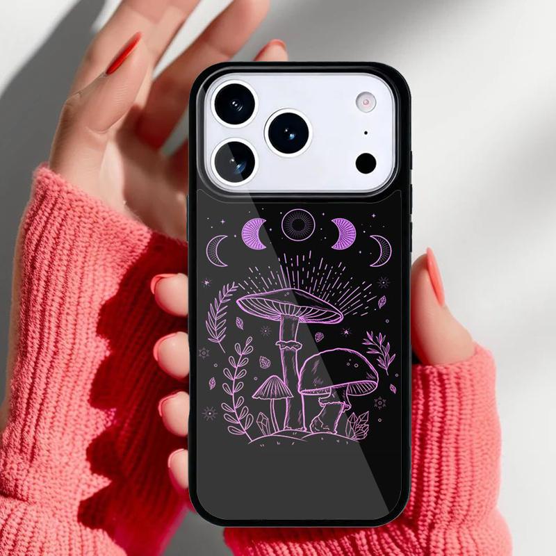 Cottagecore Magic Mushroom Frog Moon Phone Case for iPhone 17 16 15 14 13 Pro Max Back Cover for 12 11 Pro Coque