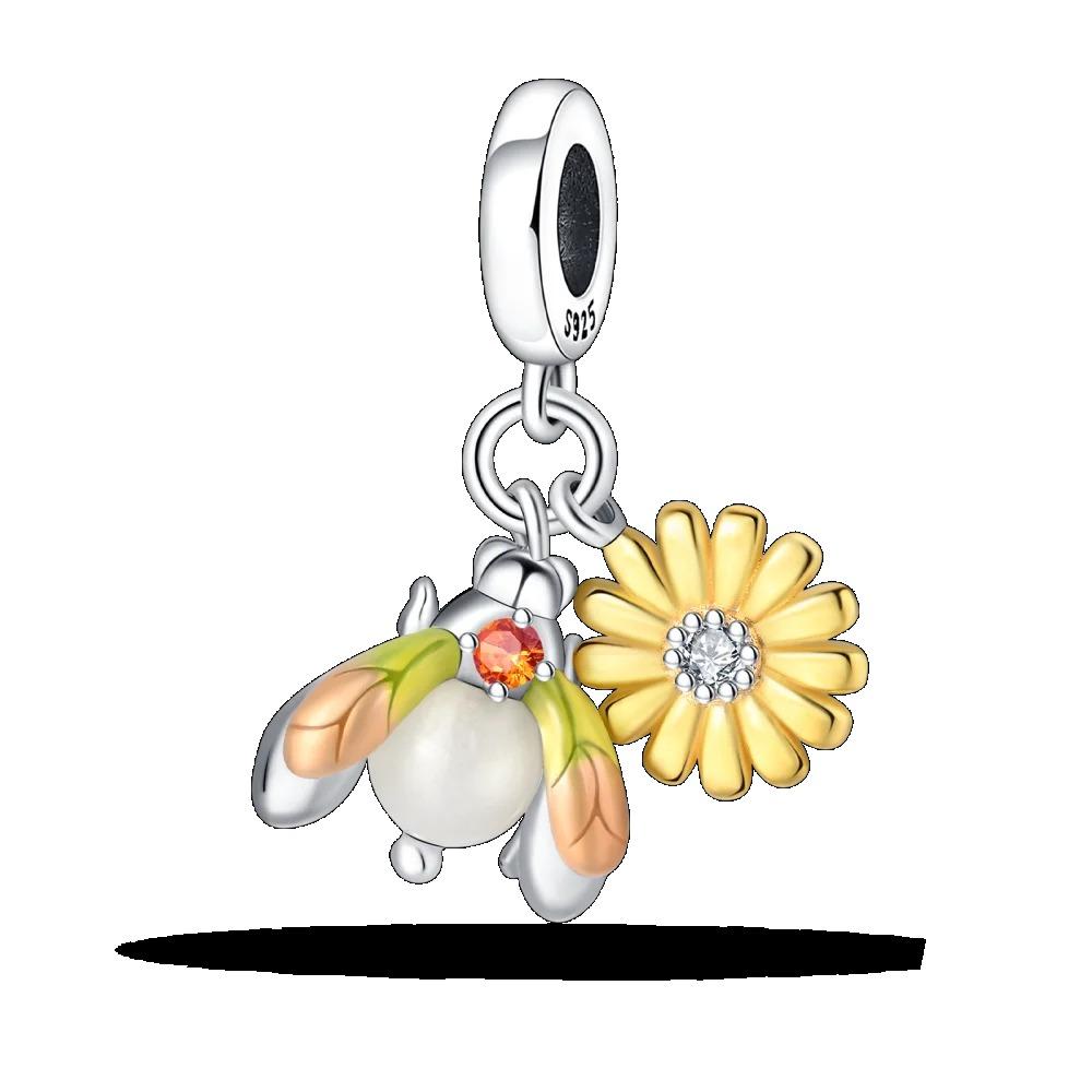 925 Silver Golden Charm Crown Family Tree Safety Chain Hollow Beads for Women DIY Bracelets Jewelry