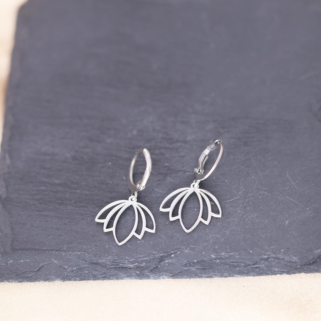 Kinitial Stainless Steel Death Moth Sun Moon Snake Mushroom Cactus Hamsa Hand Horse Earrings For Women Trendy Piercing Jewelry