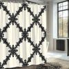 Elegant Black And White Lace Pattern Shower Curtain Waterproof Mildew Resistant Fabric For Modern Bathroom Decor Non-Toxic