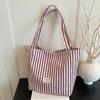 Korean Striped Shoulder Bag Large-Capacity Versatile Casual Tote Bag For Women