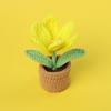 Tulip Crochet Flowers Pot Cute Knit Flower Creative Crochet Plant Pot Tulips Knitting Flower Car Table Home Decor