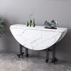Modern Minimalist 10-Person Round Folding Dining Table for Small Apartments and Rental Rooms