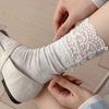 Spring and Autumn Children's Knee-length Lace-trimmed Pile-up Socks, Sweet Long Socks, Simple Style, Pure Cotton Women's Socks, Ballet Style