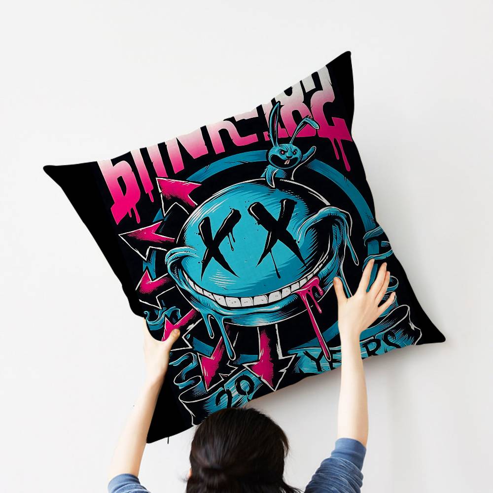 B-Blink 182 Rock Band Cushion Cover Car Throw Pillow Case For Sofa Car Christmas Gift 40X40Cm 45X45Cm