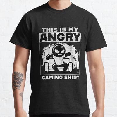 Moda Masculina Casual Mangas Curtas Esta É a Minha Camiseta de Gamer Zangado Preta Camisetas Oversized