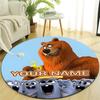 Personalized Grizzy Bear Round Chair Office Rug - Perfect for Mat, Office Chair & More - Ideal Gift for Birthdays and Holidays
