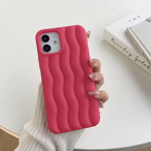 3D-Wasser-Ripple-weiche Silikon-Handyhülle für iPhone 14 13 12 11 Pro Max 10 Candy Color Matte Silky Skin Cover Shell