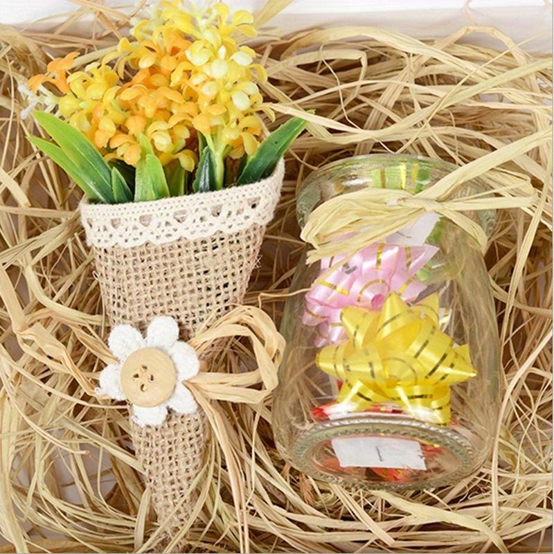 Natural Raffia Ribbon - 50g Paper Craft Ribbon for Wrapping, Bouquets, Wedding, Christmas, Birthday, Gardening, Weaving, and Decoration