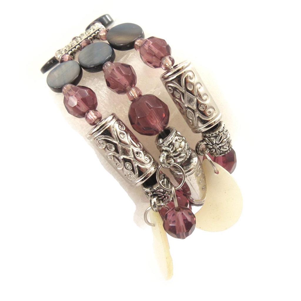 Les Trésors De Lily [J7767] - Purple 'Scarlett' Designer Bracelet