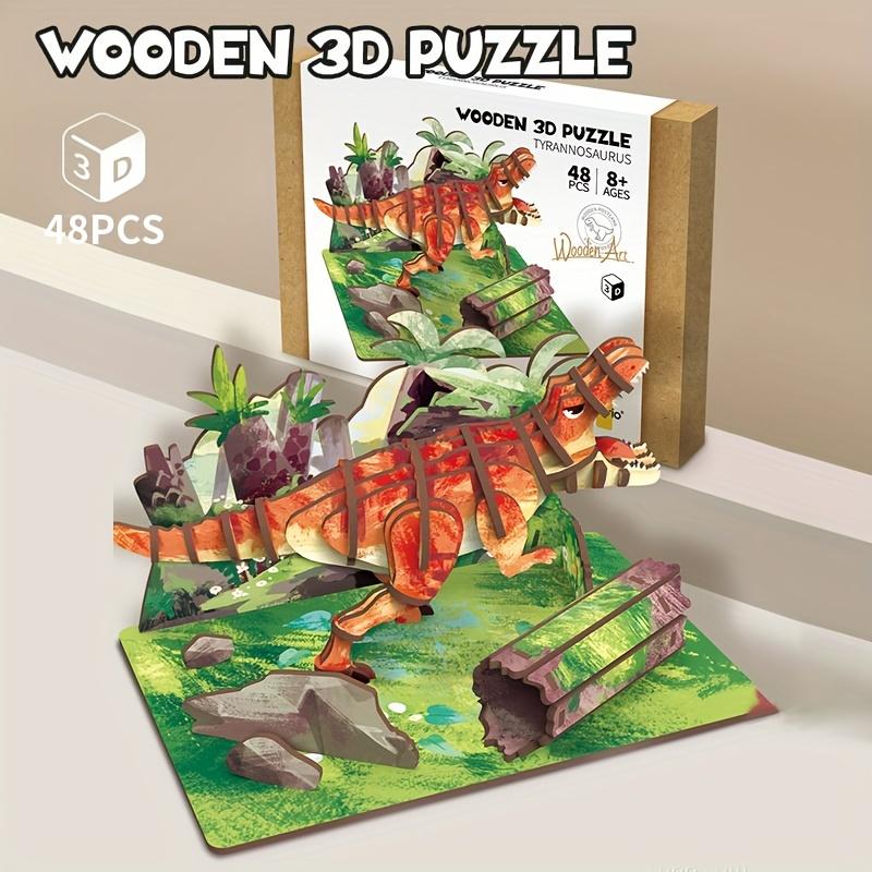 Creative 3D Wooden Puzzle Animal Model, DIY Assembly, Kids Educational Gift