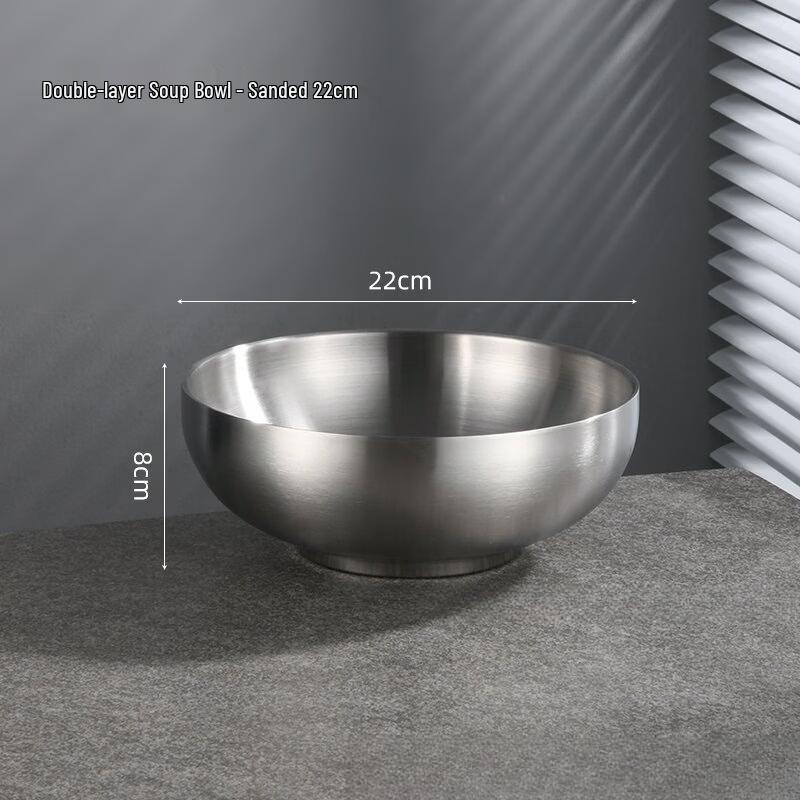 ZISIZ Stainless Steel Double-Layer Insulated Soup Bowl