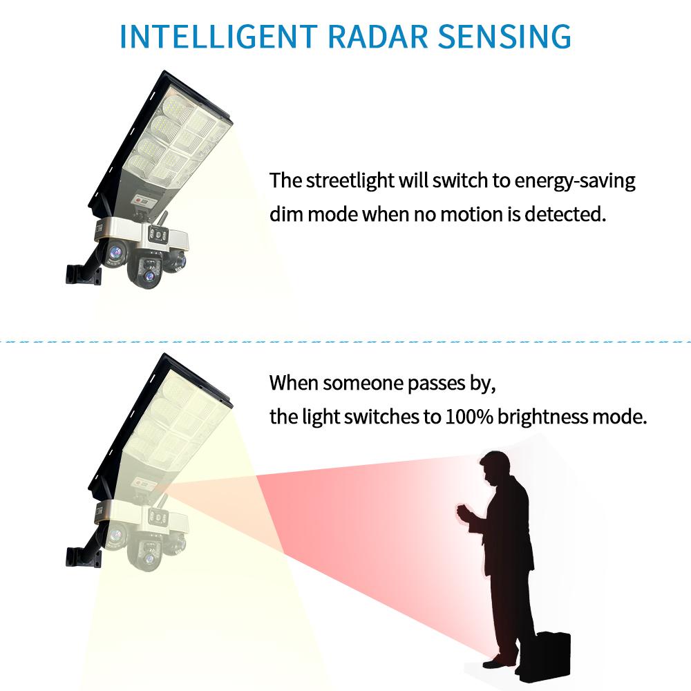 Streetlight & Surveillance Combined, Solar Charging, Multi-functional All-in-one Machine, Smart Lighting, High-definition Triple-lens Network Camera