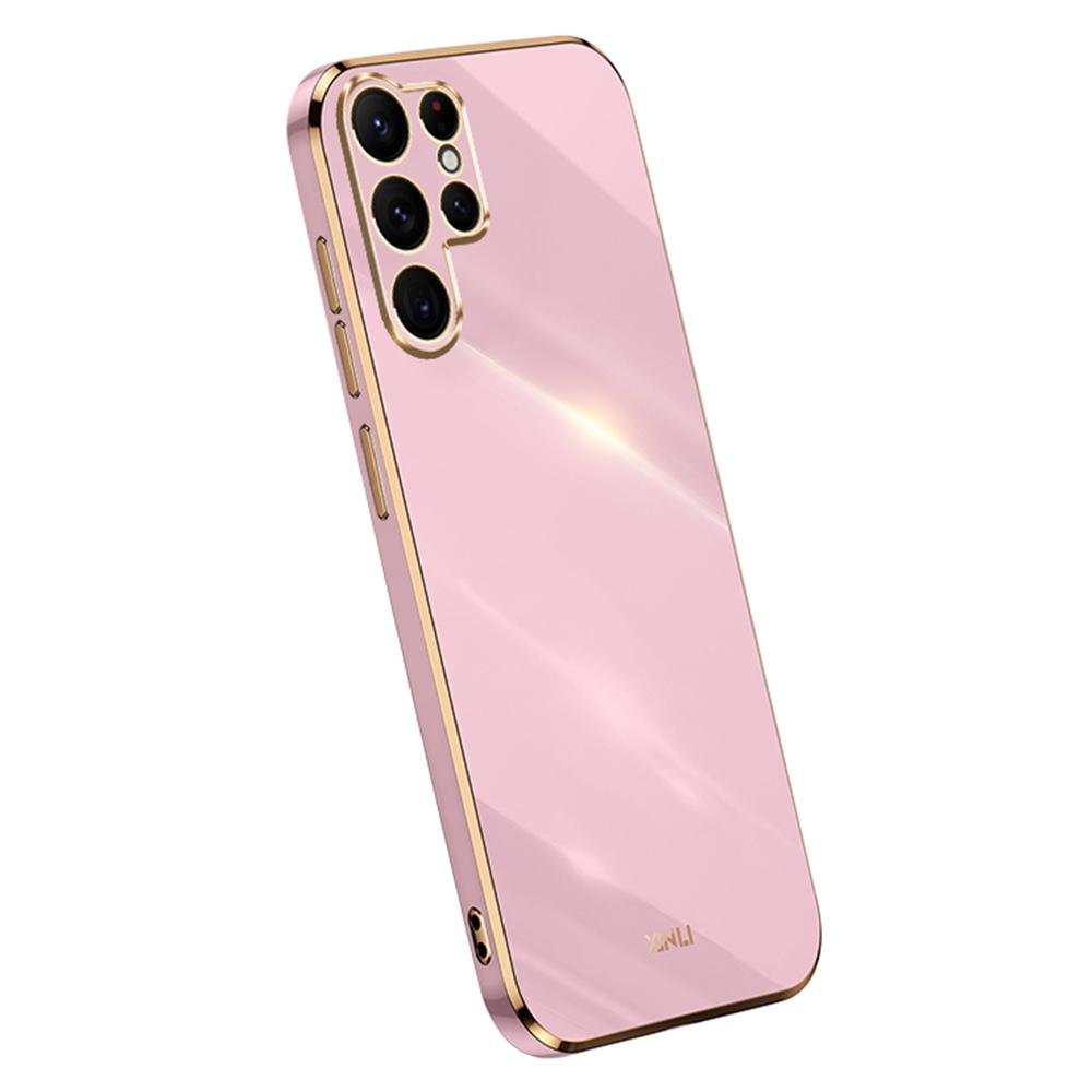 

XINLI For Samsung Galaxy S25 Ultra Case TPU Phone Cover with Electroplating Frame E