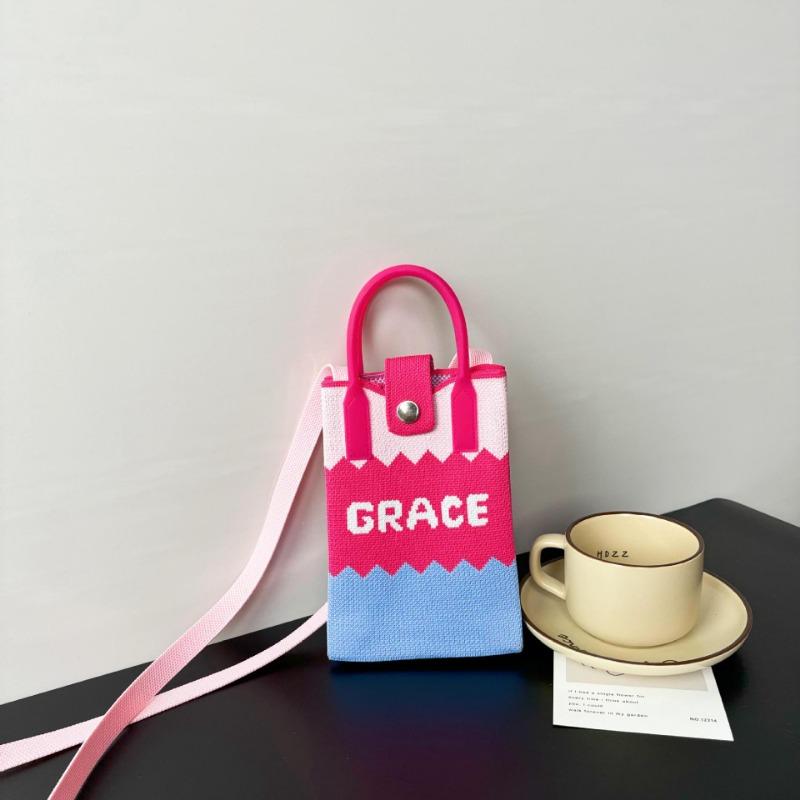 Mobile phone bag flower knitted bag niche versatile shoulder messenger bag trendy tote bag flower knitting