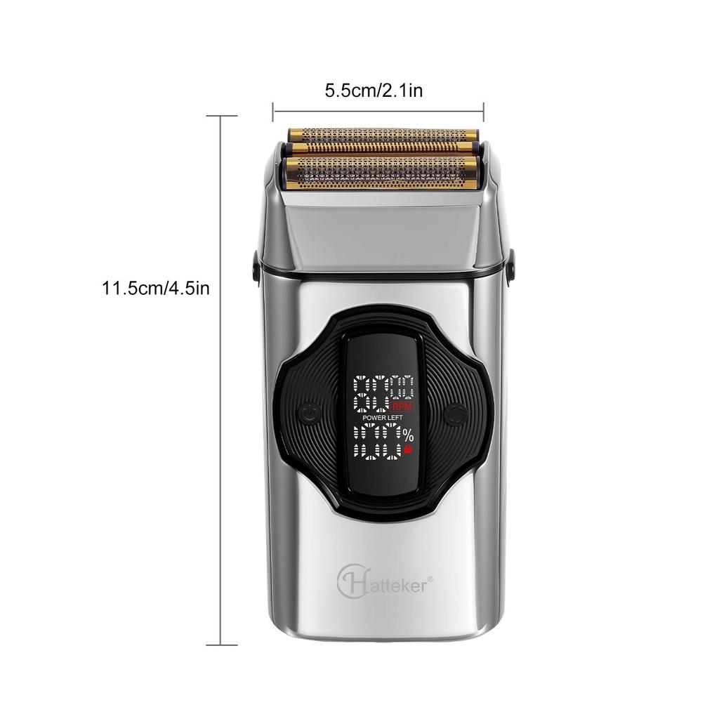 Hatteker 2-in-1 Electric Shaver & Hair Trimmer for Men Multi-Speed Adjustable Razor with Waterproof Design Long-Lasting Battery & Skin-Care System