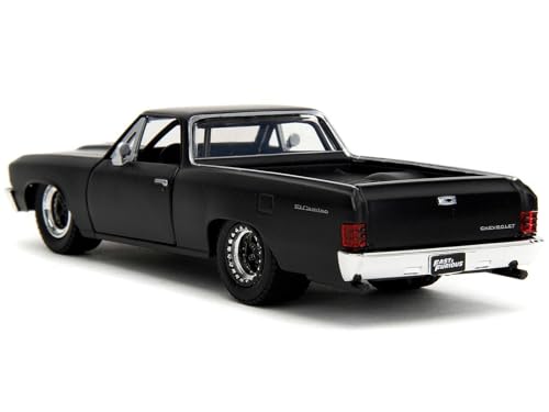 JADA TOYS 1/32 Scale Fast & Furious Chevrolet El Camino 1967 Matte Black F&F10 Chevy El Camino Diecast Model Car [Parallel Import]