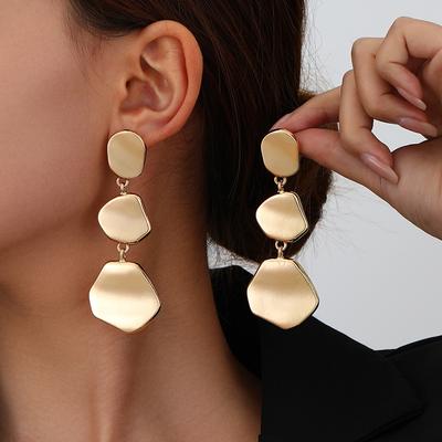 Personalisierte Retro glatte geometrische runde Ohrstecker Damen einfache und vielseitige High-End-Ohrringe Ohrringe