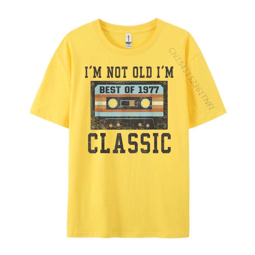 I M Not Old I M Classic Cassette Tape 1977 Birthday Oversized T Shirt Men Mens Shirts Graphic Cotton Streetwear Short Sleeve