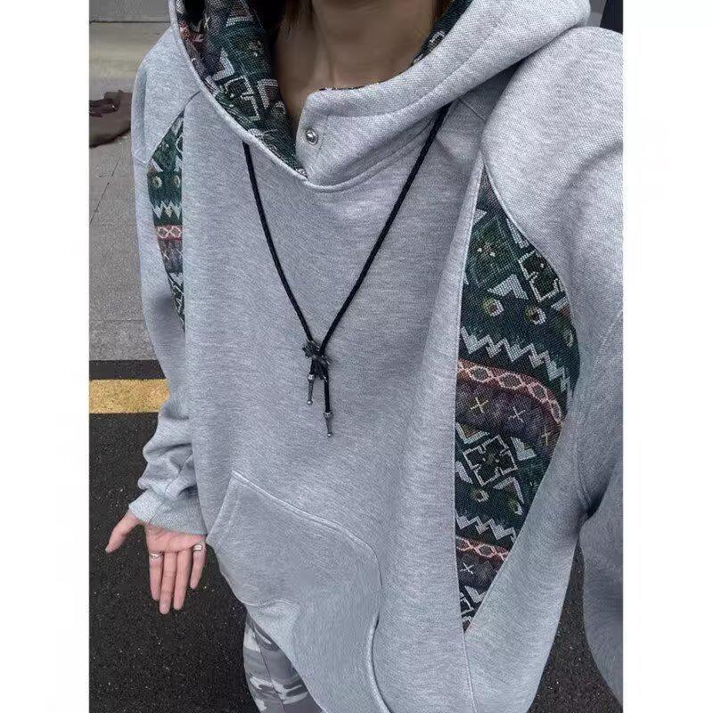 2025 Men's Autumn/Winter Patchwork Hooded Sweatshirt