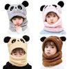 Fleece Children Beanie Caps Cartoon Warm Bonnet Scarf Fashion Kids Plush Hat  Outdoor