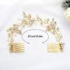 Gorais Crystal Bride Wedding Hair Combs Gold Leaf Bridal Hair Pieces Pearl Hair Accessories for Women and Girls (A-Gold) (A-Gold)
