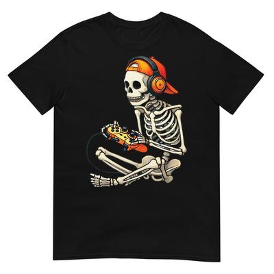 Scheletro di Halloween Giocatore Videogiochi Ragazzi Uomini Bambini Magliette T-Shirt