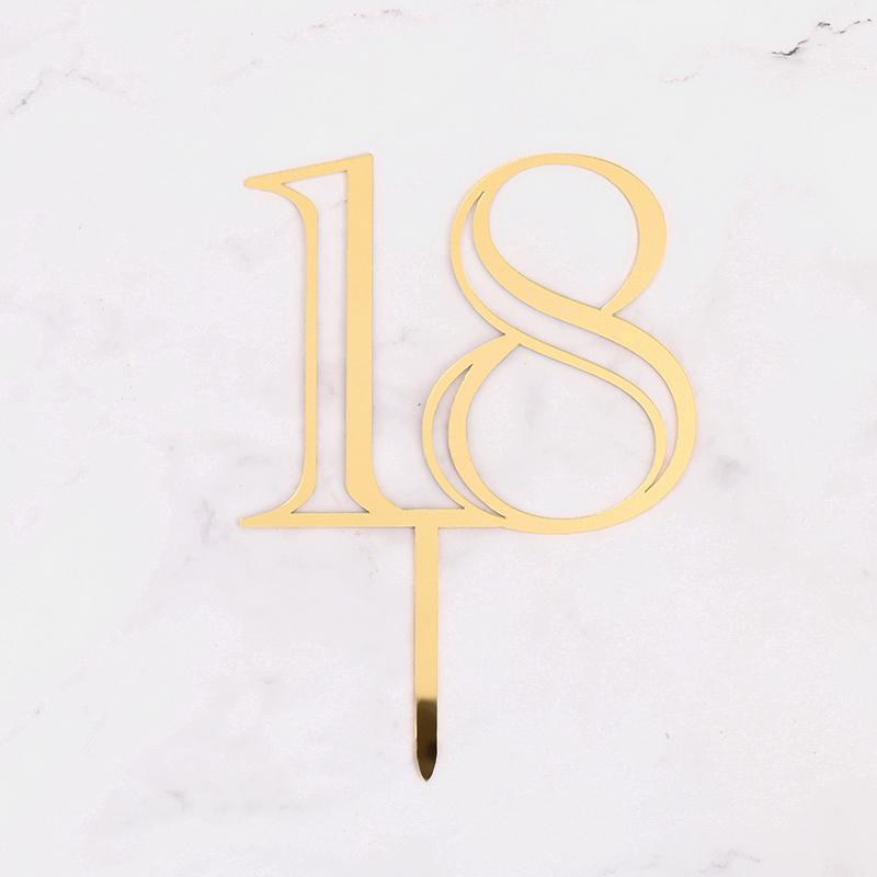 

18 20 30 50-й Акриловый Топпер для Торта с Цифрой Для Взрослого Ребенка С Днем Рождения Вечеринка Украшение Торта Юбилей Свадьбы Золотой Топпер для Торта
