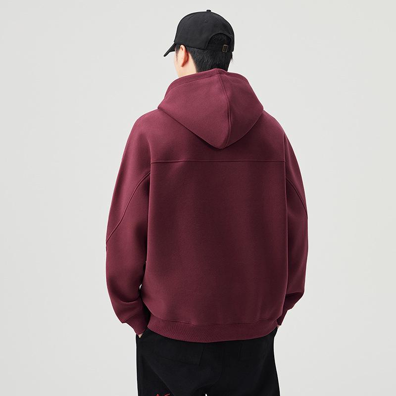 High-End American Men's Heavyweight Pullover Hoodie - Casual Autumn Trendy Jacket