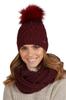Florence Women' Winter Hat with Pompom, Burgundy Color