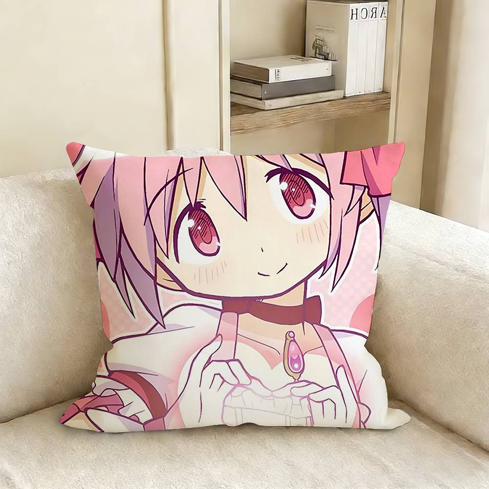 PPuella MMagi Madoka MMagica Pillow Case Living Room Sofa Cushion Cover Suitable For Home Bedroom Room Decoration