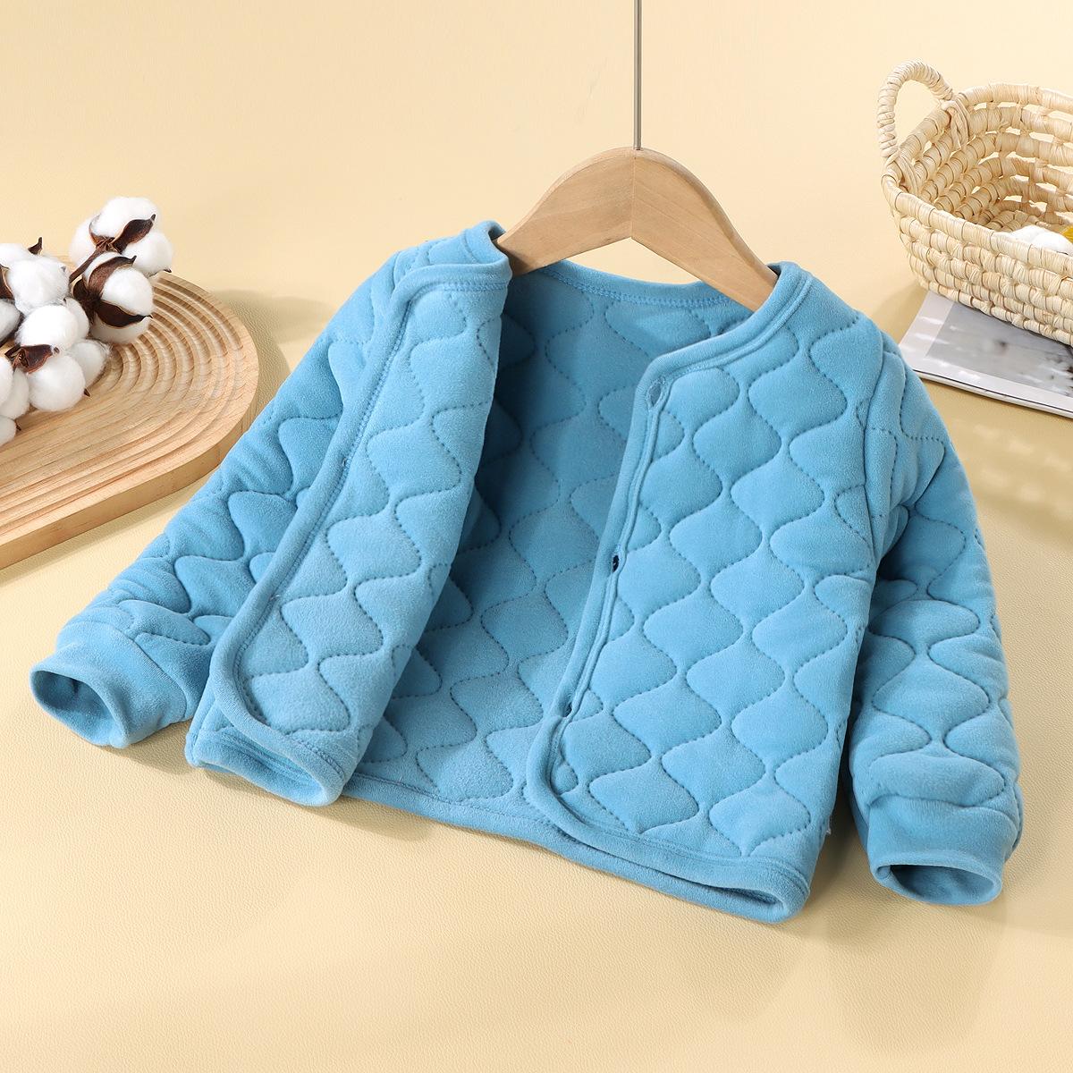 

Детская осенне-зимняя теплая куртка с подкладкой из хлопка и бархатным утолщением внутри, мальчики и девочки носят теплые детские куртки снаружи 90cm