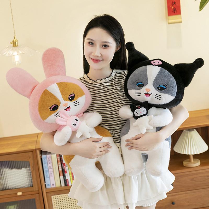 Adorable Anime Cat Plush Doll Soft Cuddly Pillow Companion For Girls Gift And Decor