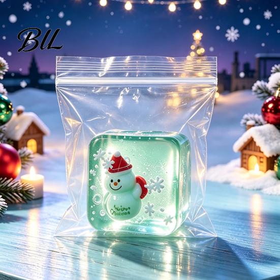 Hand Therapy Squeeze Balls Christmas Clear Cube Toy, Santa Claus Stress for Anxiety Relief Sensory Toys Reduction, Relaxation Ball Xmas Gift Toy