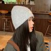 Simple cloth label wool wool hat women's autumn and winter comfortable cold hat outdoor cycling ear hat fashionable versatile knitted hat