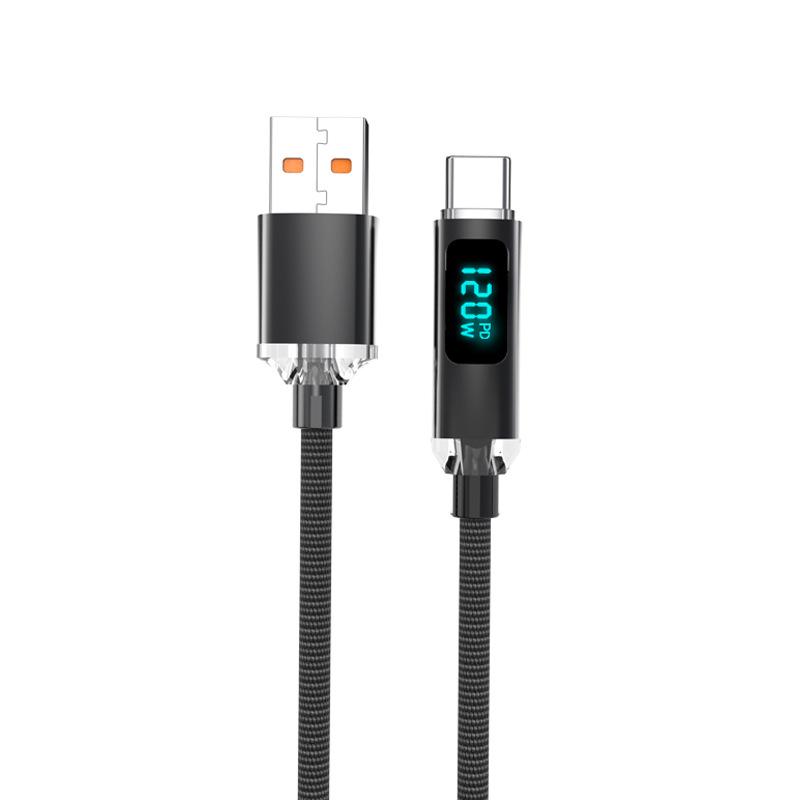 120W Super Flash Charge Type-C Cable for Huawei, Vivo, Oppo, Honor 6A - Fast Charging