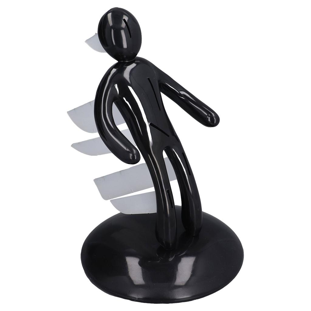 Black Human Body Knife Holder Plastic Knife Block Hollow Stab Body Knife Block for Kitchen