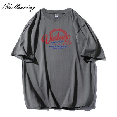 Shellsuning Vintage Trička s potiskem písmen pro ženy Módní Oversized Bavlněné Ležérní Streetwear Základní Trička Dámské Jednoduché Harajuku Topy